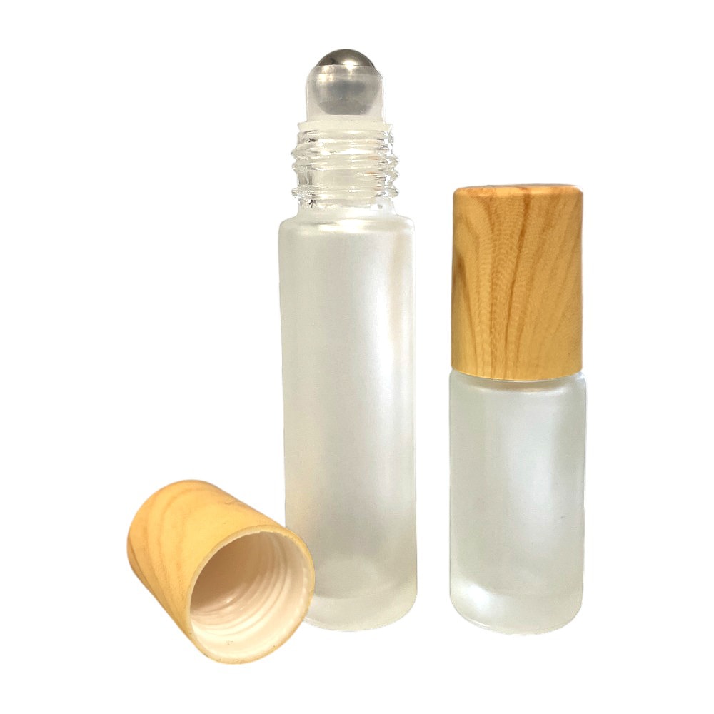 Sticluță rotundă mată cu roll-on metalic și capac maro 4 - craftup.ro