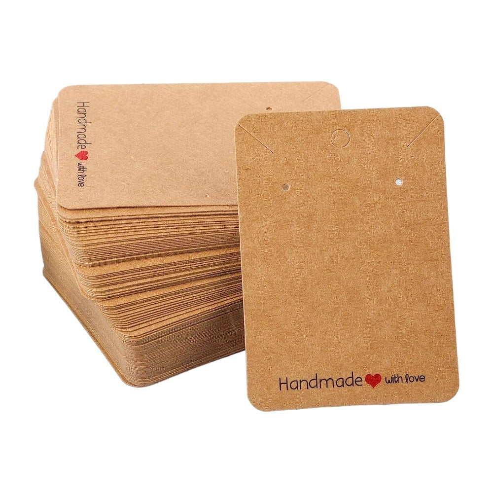 Suport cercei și colier din hârtie cu mesaj Handmade kraft 1 craftup.ro
