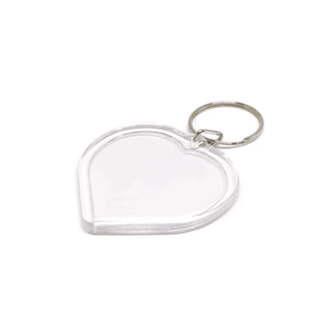 Breloc inimă transparent inserție foto 5cm