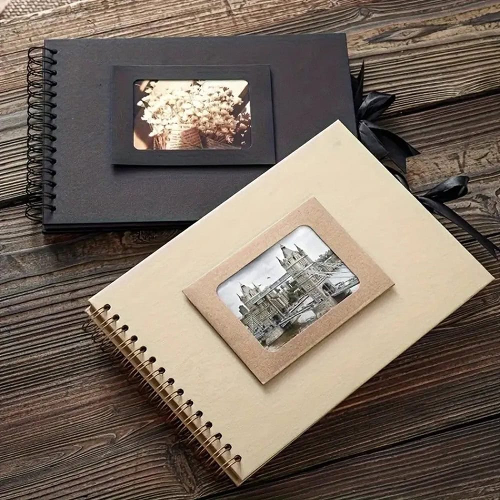 Album Foto Tip Scrapbook cu Spirală și Închidere Panglică - CraftUp
