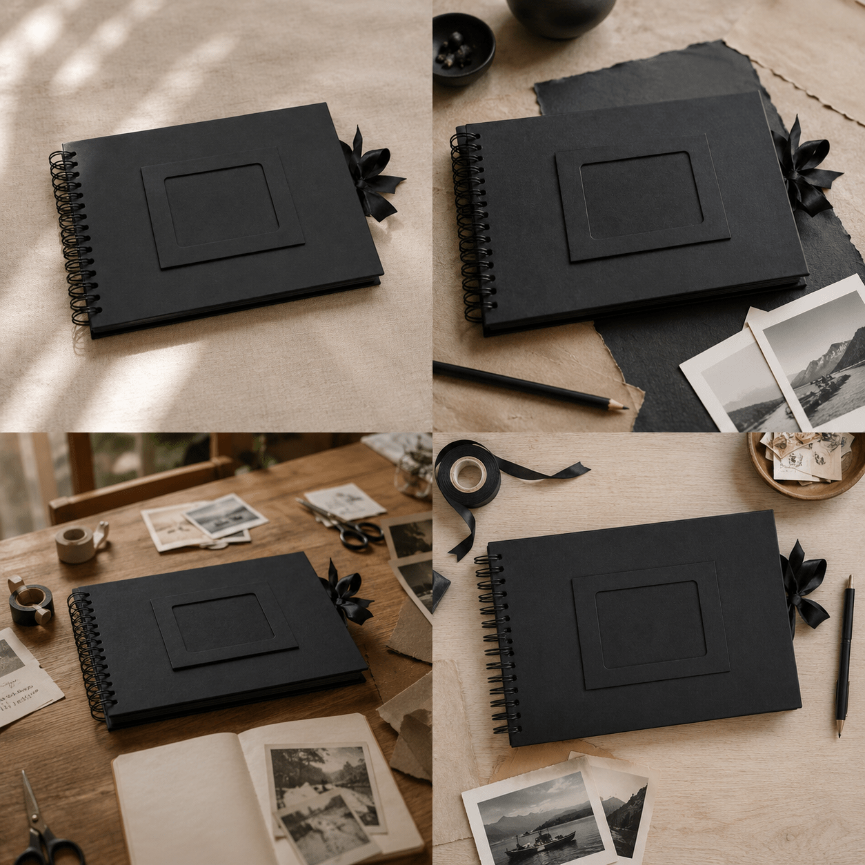 Album Foto Tip Scrapbook cu Spirală și Închidere Panglică - CraftUp