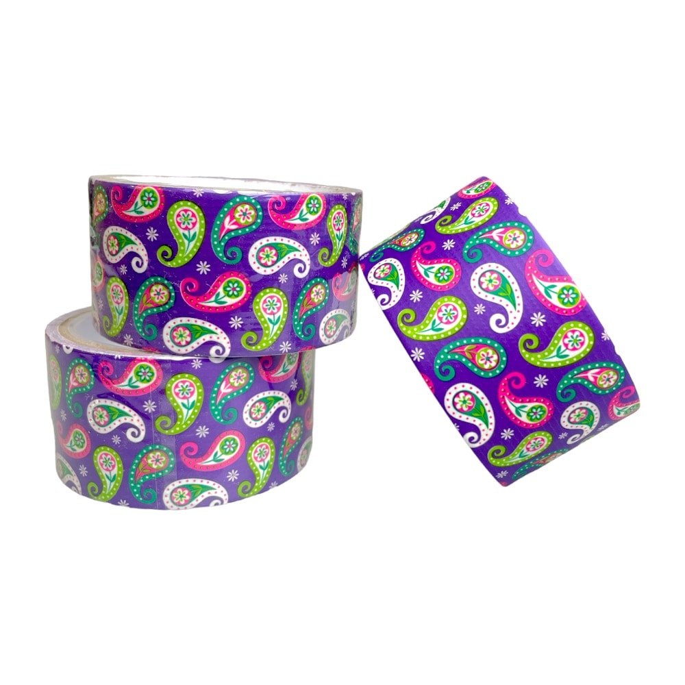 Bandă adezivă cu model - floricele colorate 4.8cm x 5m - CraftUp