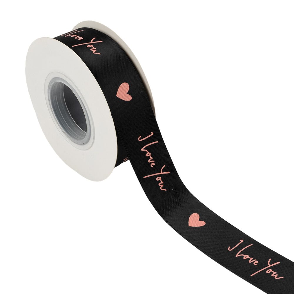 Bandă textilă cu mesaj "I love you" (set 8 role) - CraftUp