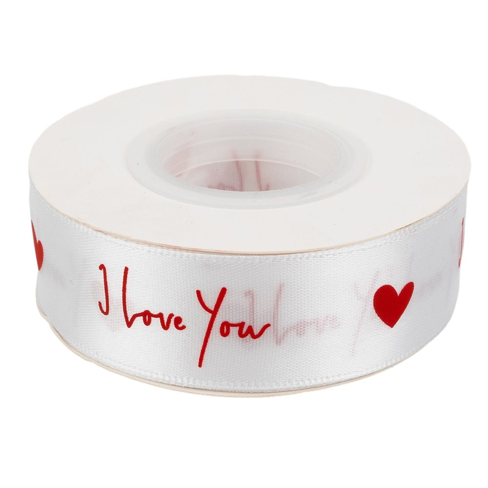 Bandă textilă cu mesaj "I love you" (set 8 role) - CraftUp