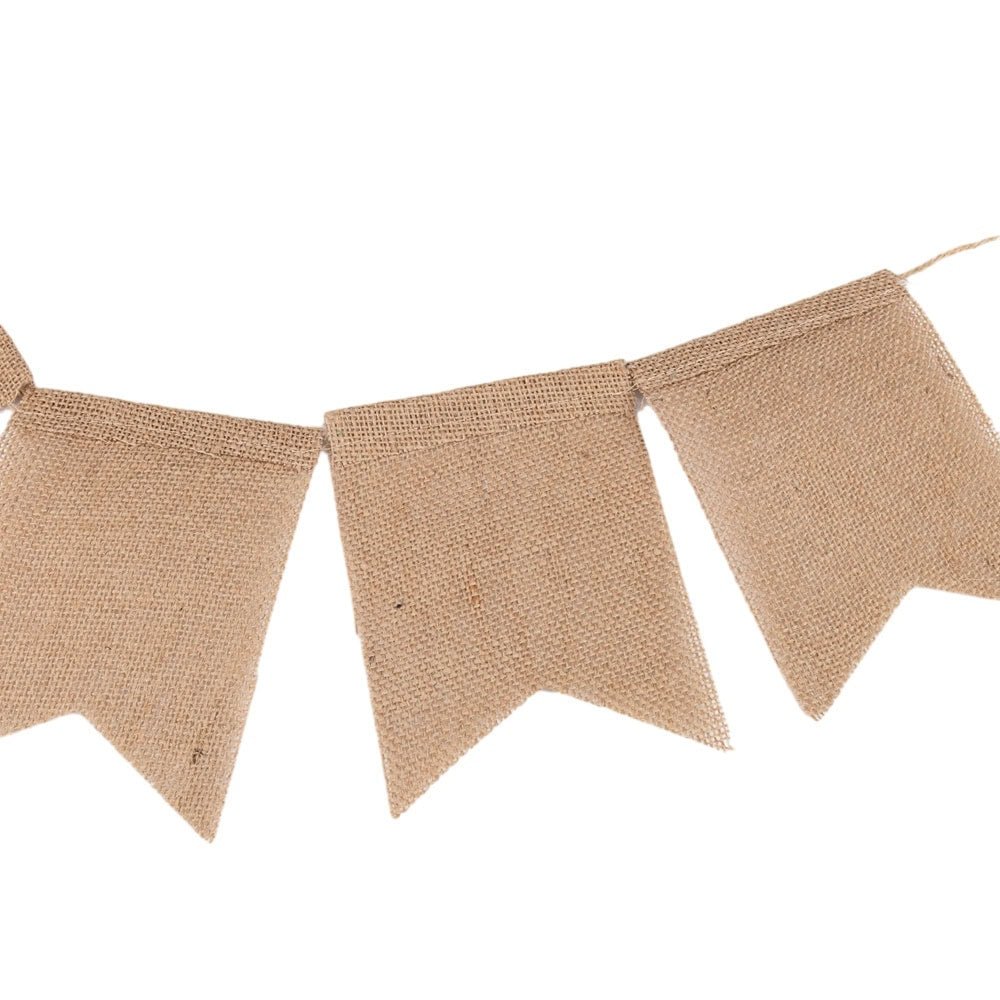 Banner dreptunghiular iută cu sfoară - Maro - CraftUp