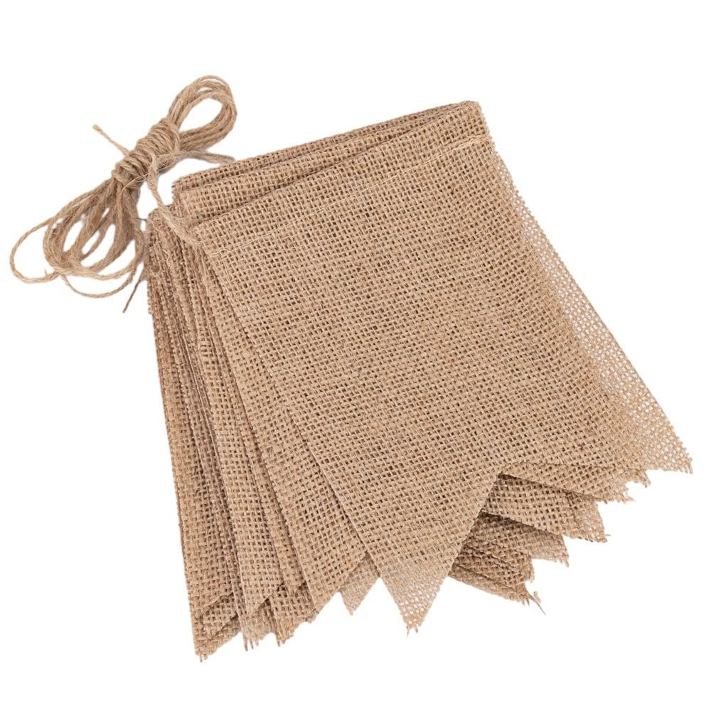 Banner dreptunghiular iută cu sfoară - Maro - CraftUp