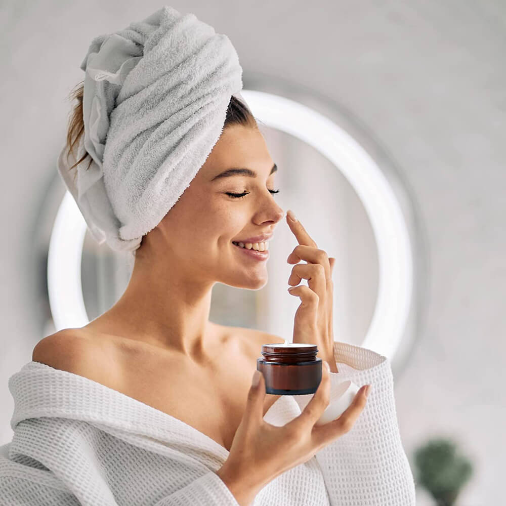 Borcan rotund ambră cu capac negru 30ml - CraftUp