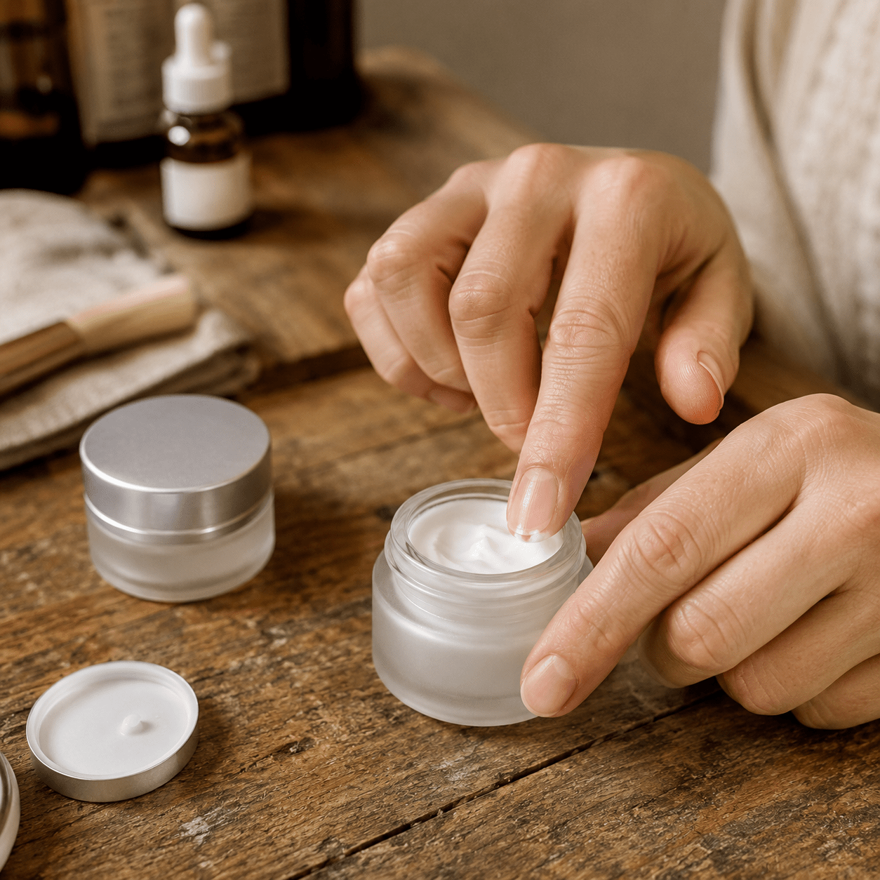 Borcan rotund mat cu capac argintiu 30ml - CraftUp