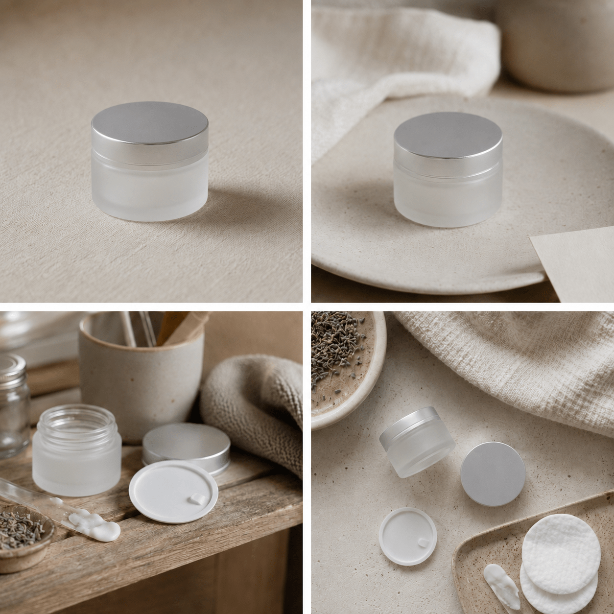 Borcan rotund mat cu capac argintiu 30ml - CraftUp