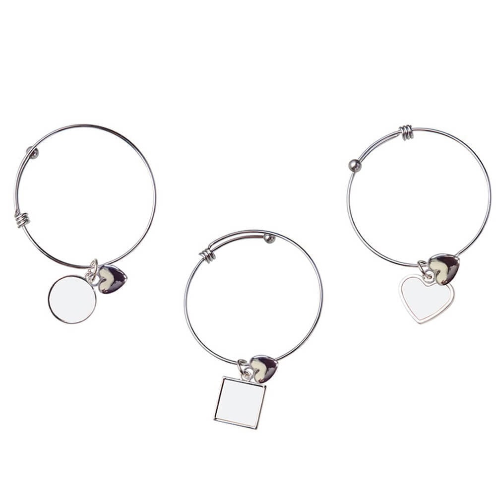 Brățară metalică cu pandantiv sublimabil - pătrat - CraftUp