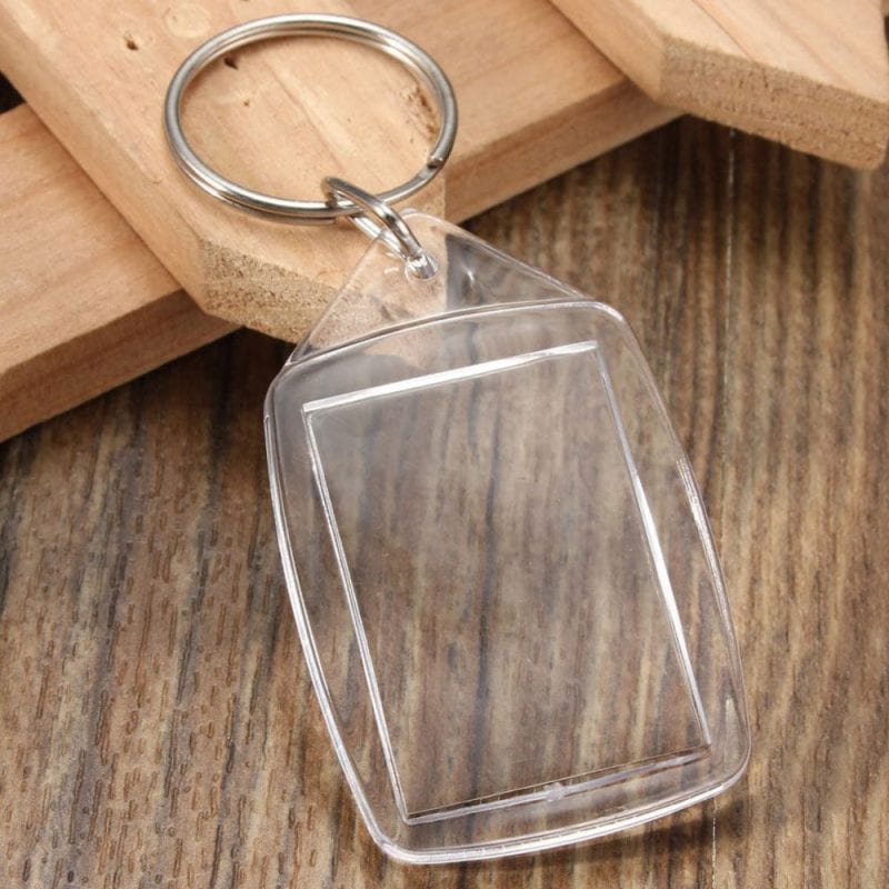 Breloc dreptunghiular transparent inserție foto 4,5x3,5cm - CraftUp