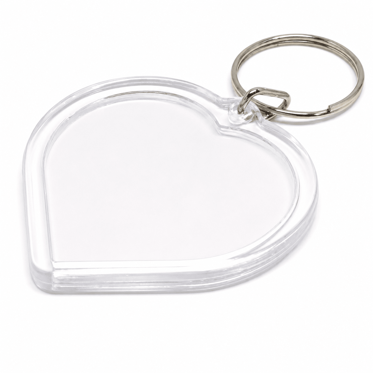 Breloc inimă transparent inserție foto 5cm - CraftUp