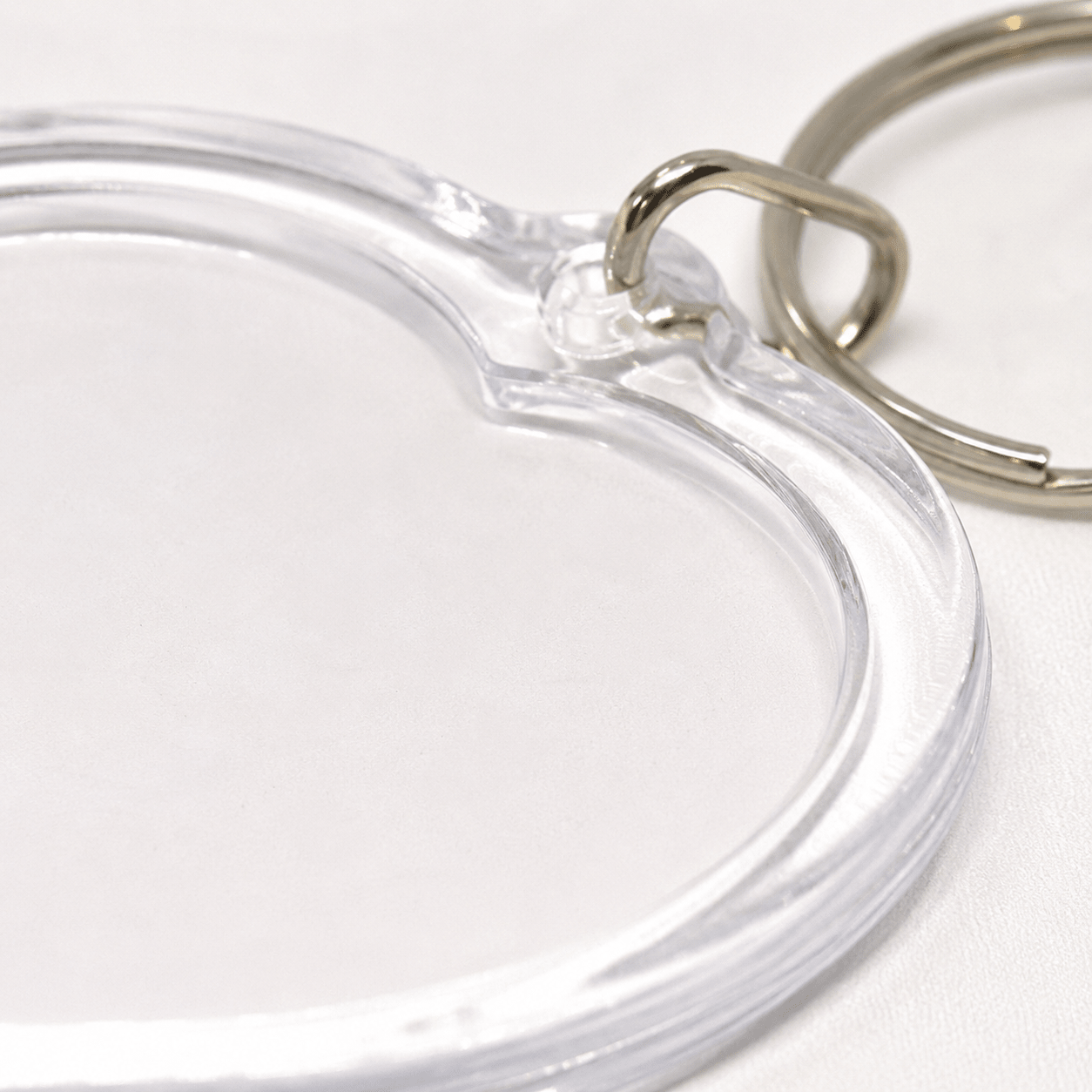 Breloc inimă transparent inserție foto 5cm - CraftUp