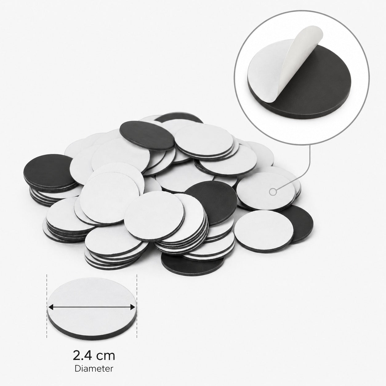 Buline magnetice rotunde cu adeziv (100 buc) - CraftUp