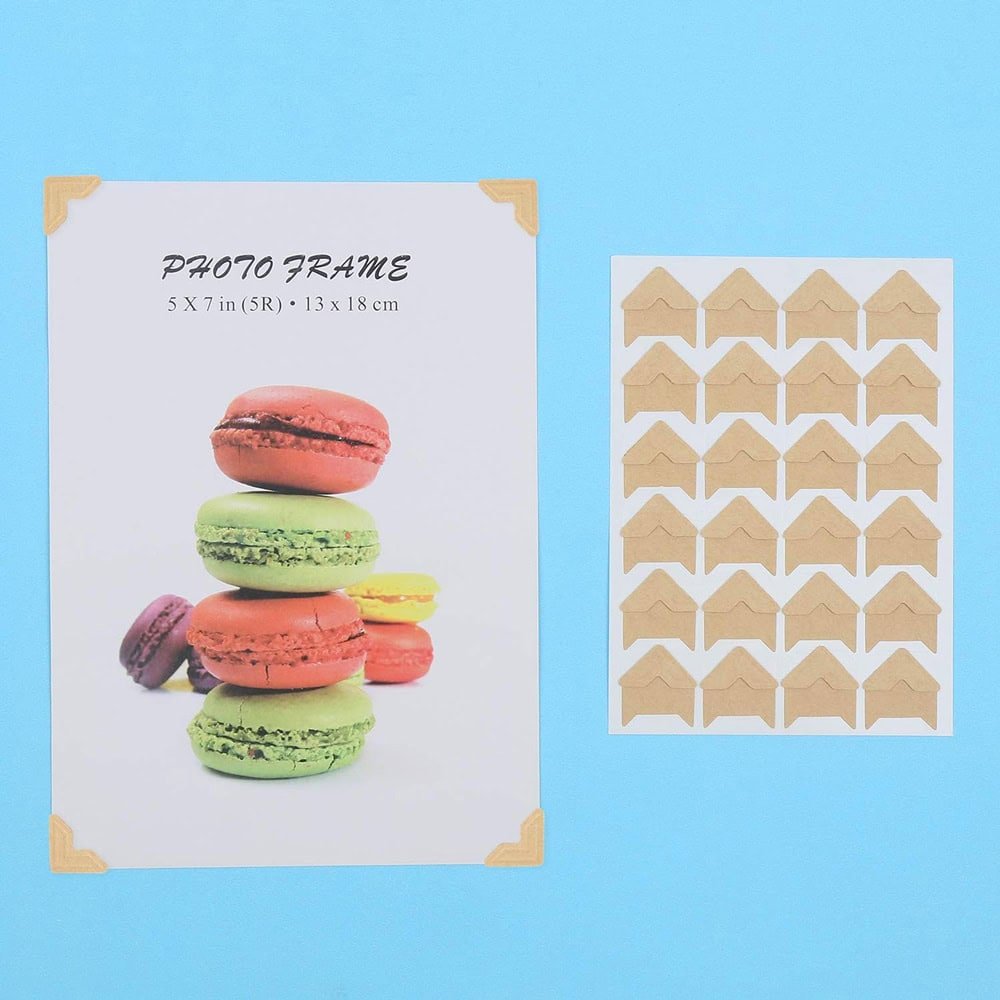 Colțare sticker pentru fotografii - kraft (set 240 buc) - CraftUp