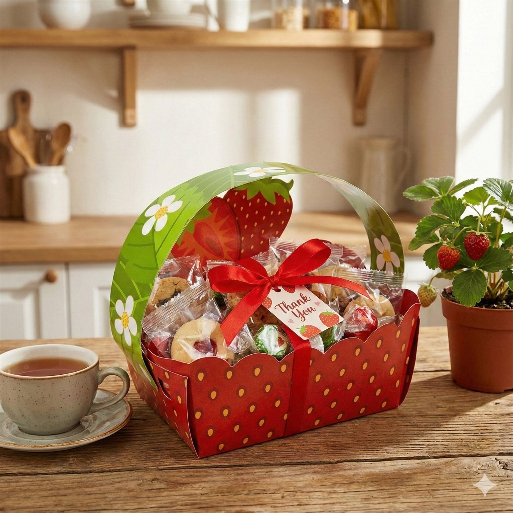 Coșulet carton model capșuni (set 50 buc) - CraftUp