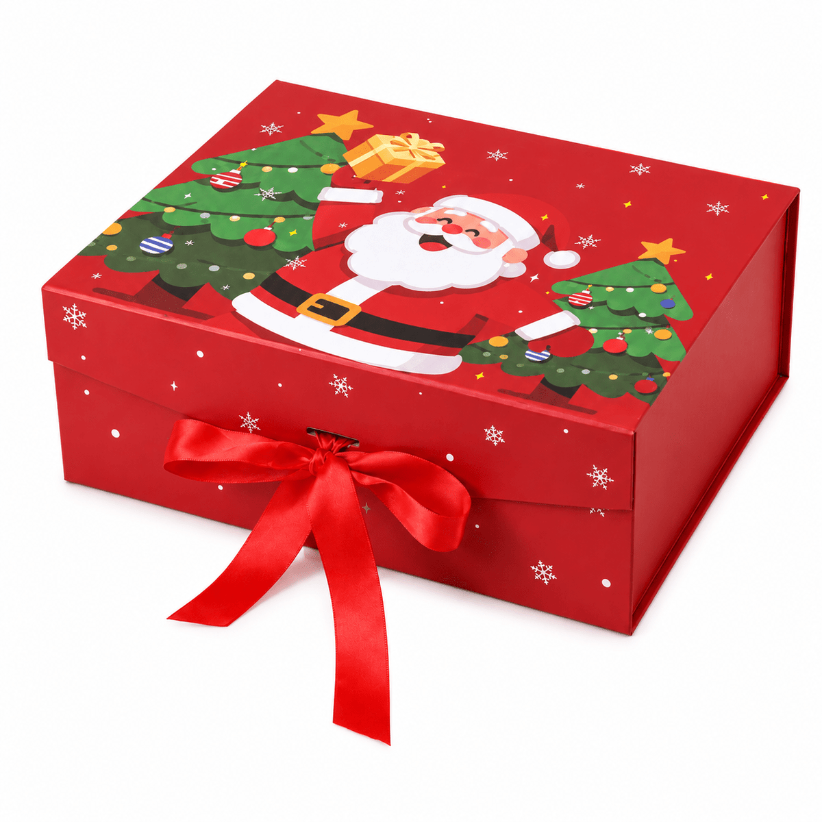 Cutie cadou magnetică de Crăciun cu fundă, 24x17,5x10,5 cm - roșu - CraftUp