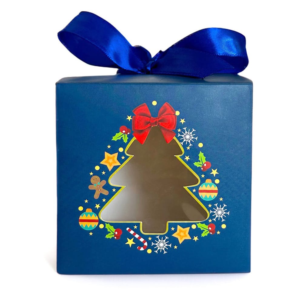 Cutie căni Crăciun cu fundă albastră - CraftUp