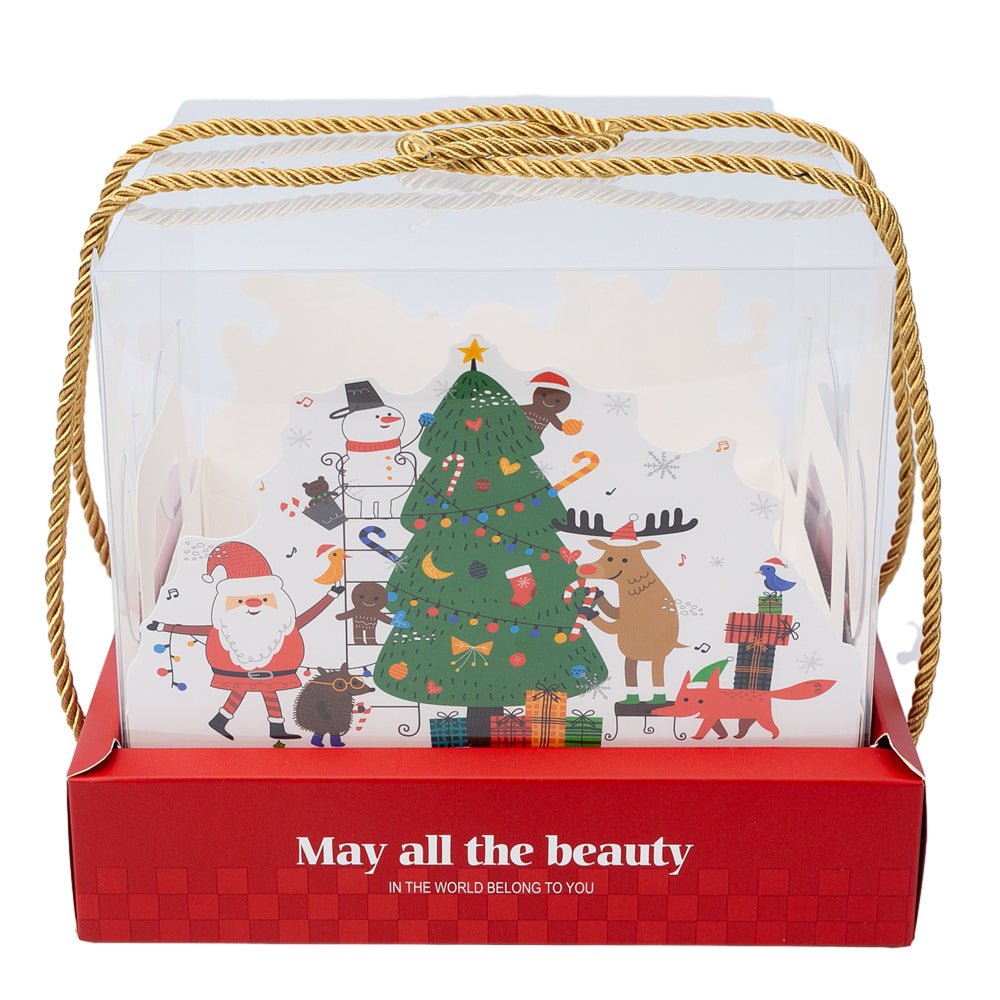 Cutie Crăciun premium cu capac transparent și decor 3D (set 10 buc) - CraftUp