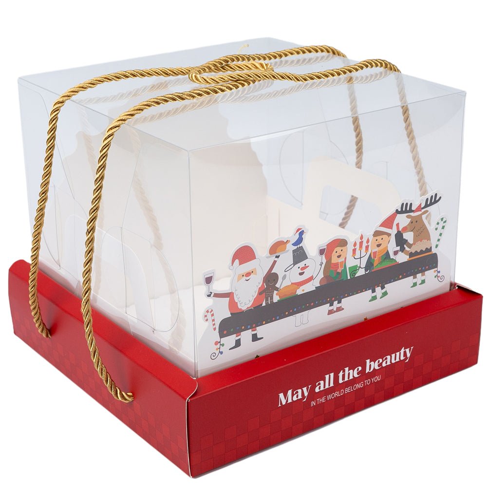 Cutie Crăciun premium cu capac transparent și decor 3D (set 10 buc) - CraftUp