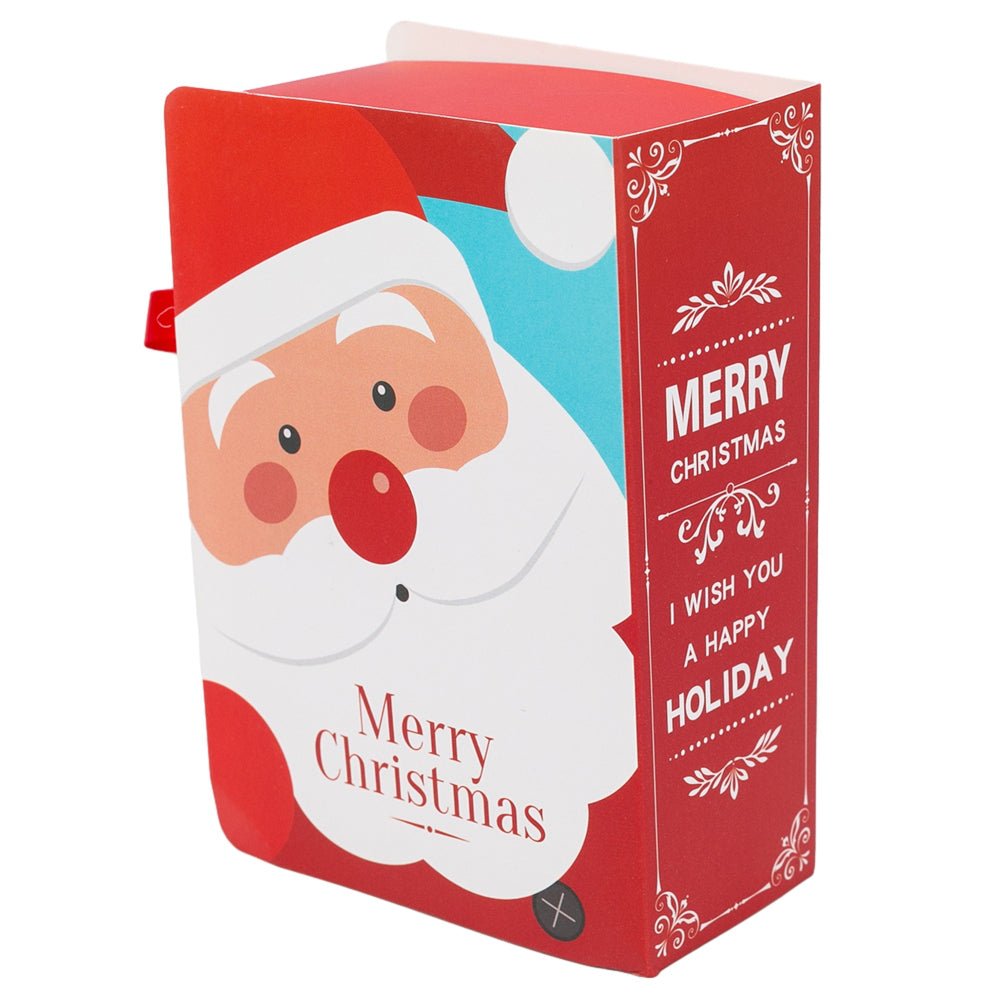 Cutie Crăciun tip carte cu Moș Crăciun și fundă (set 25 buc) - CraftUp