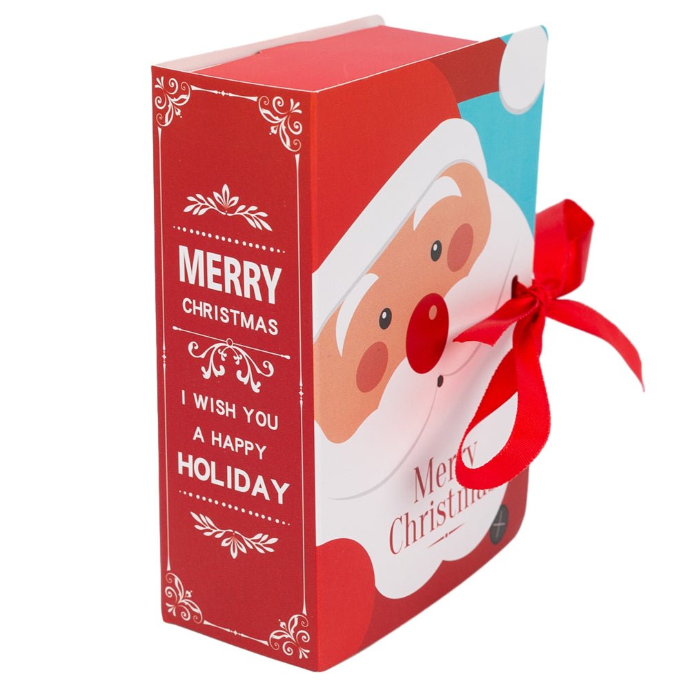 Cutie Crăciun tip carte cu Moș Crăciun și fundă (set 25 buc) - CraftUp