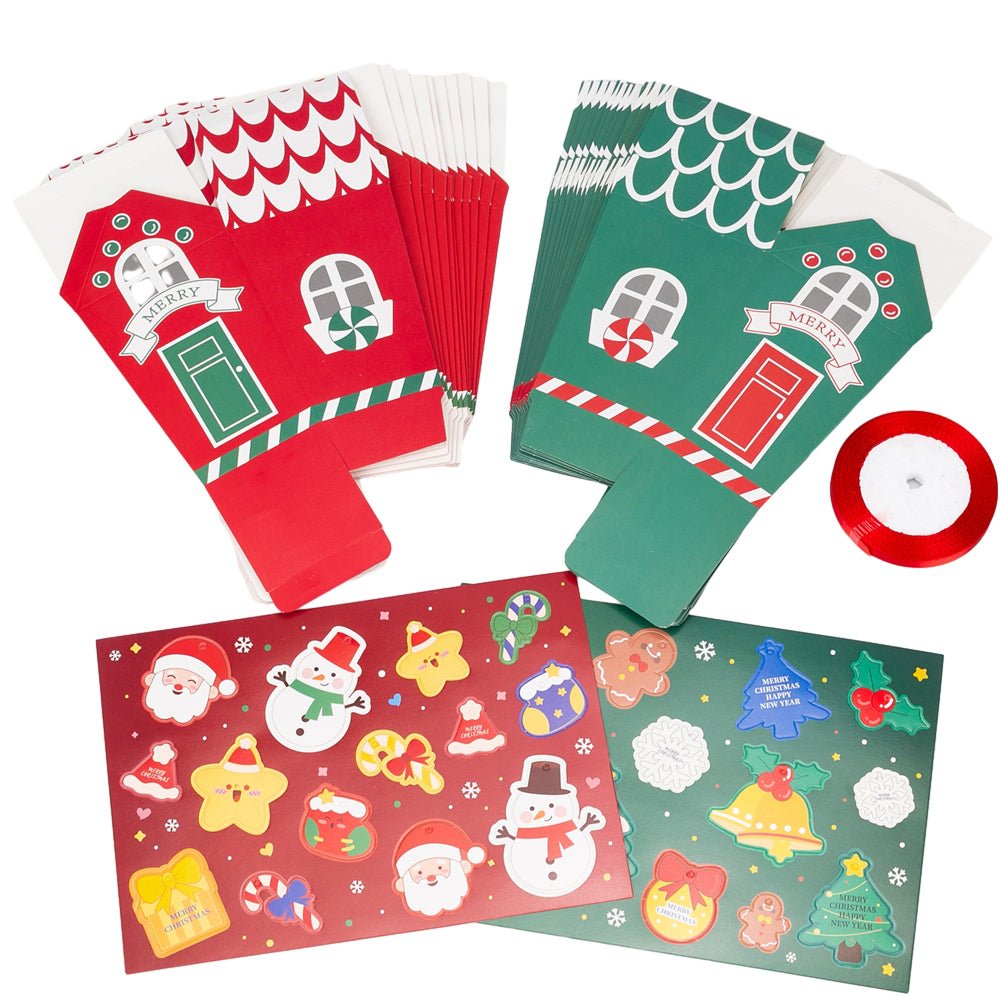 Cutie Crăciun tip casuță înaltă - mix 2 modele (set 24 buc) - CraftUp