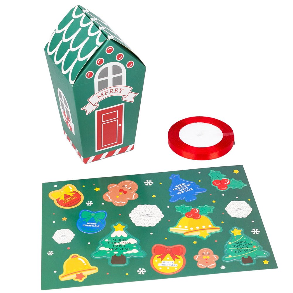 Cutie Crăciun tip casuță înaltă - mix 2 modele (set 24 buc) - CraftUp