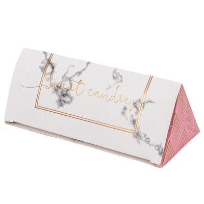 Cutii cu mesaj Thank you și panglică - roz (set 50 buc) - 13x5.5