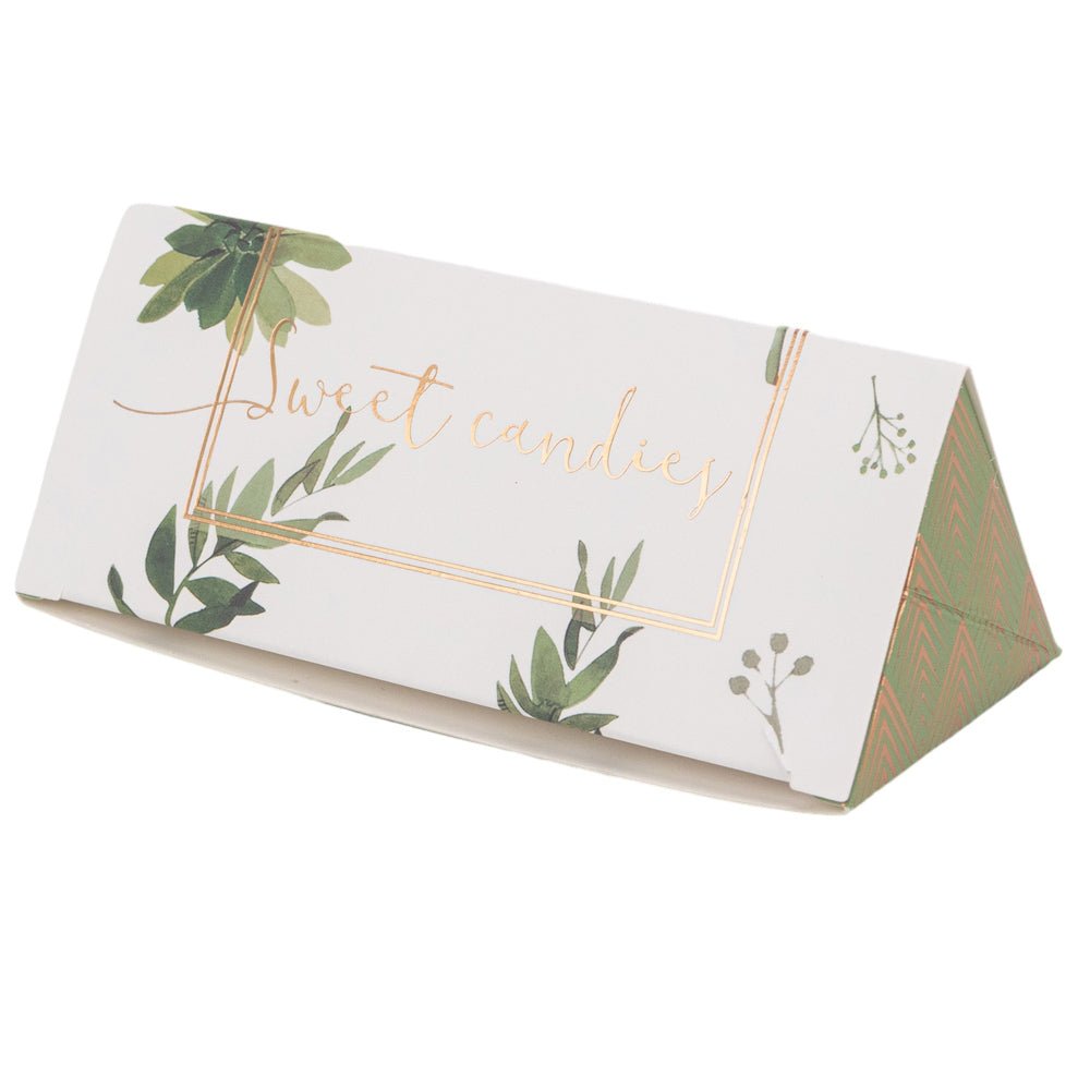 Cutie cu mesaj Thank you și panglică - verde (set 50 buc) - 13x5.5 - CraftUp