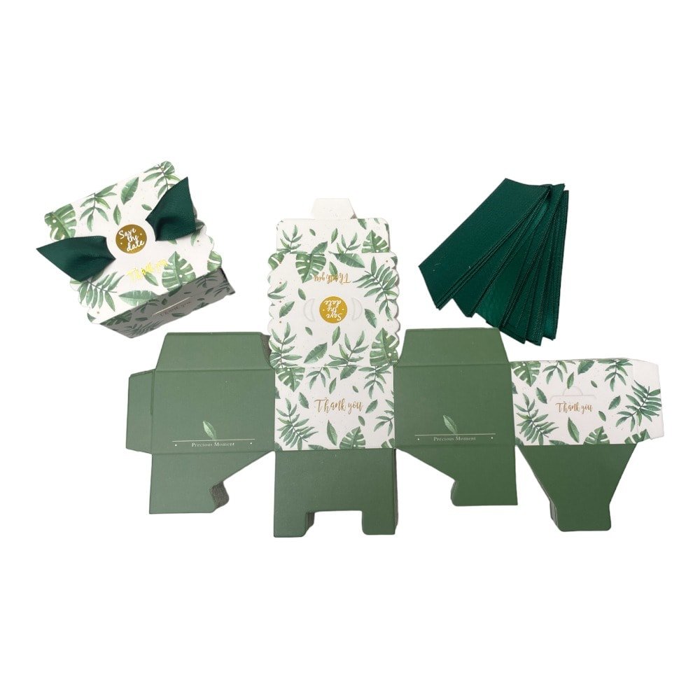 Cutie cu panglică mică - verde (set 50 buc) - CraftUp