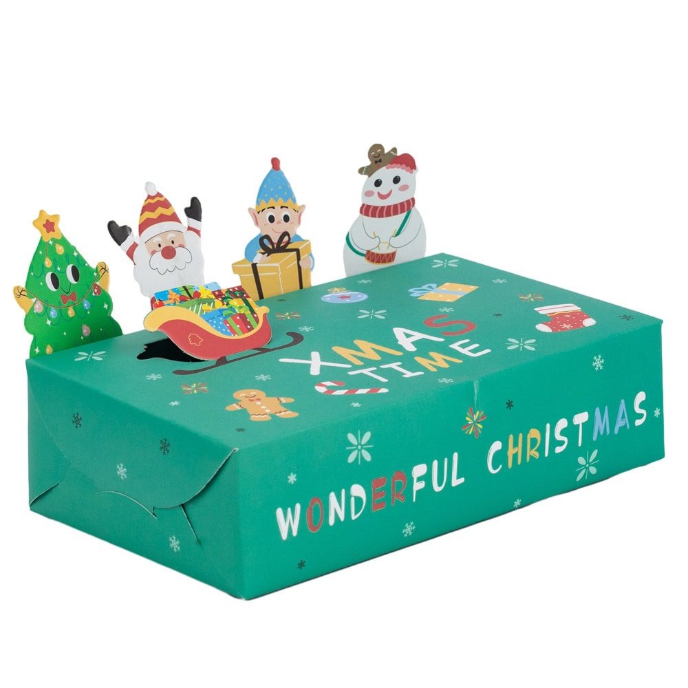 Cutie de Crăciun cu figurine 3D - verde (set 10 buc) - CraftUp