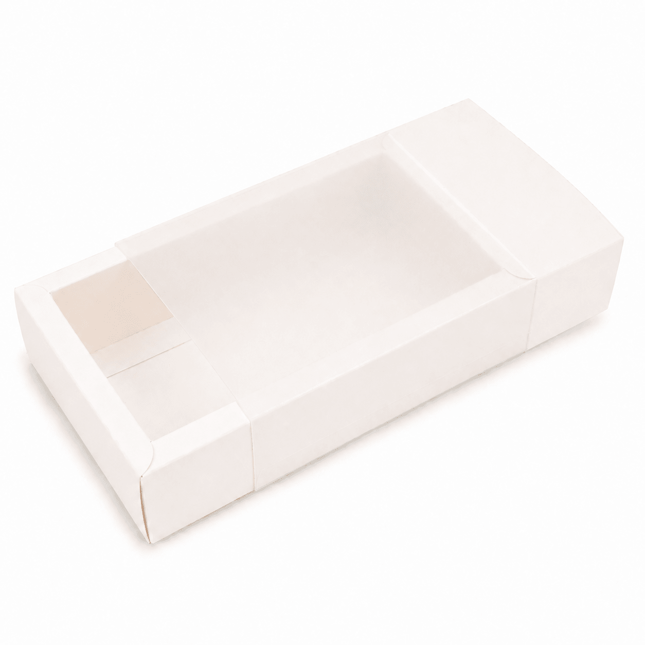 Cutie din hârtie cu fereastră mată - alb (set 50 buc) - CraftUp