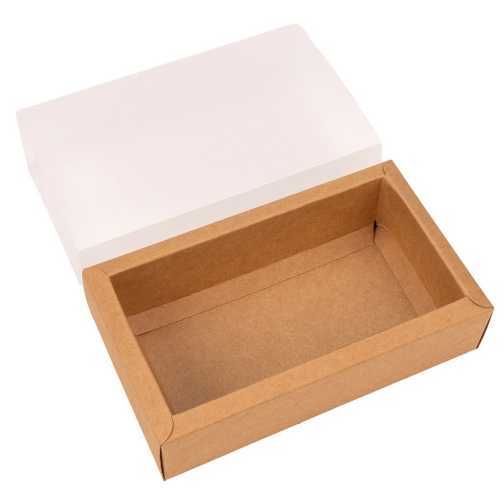Cutie din hârtie cu fereastră mată - kraft (set 50 buc) - CraftUp