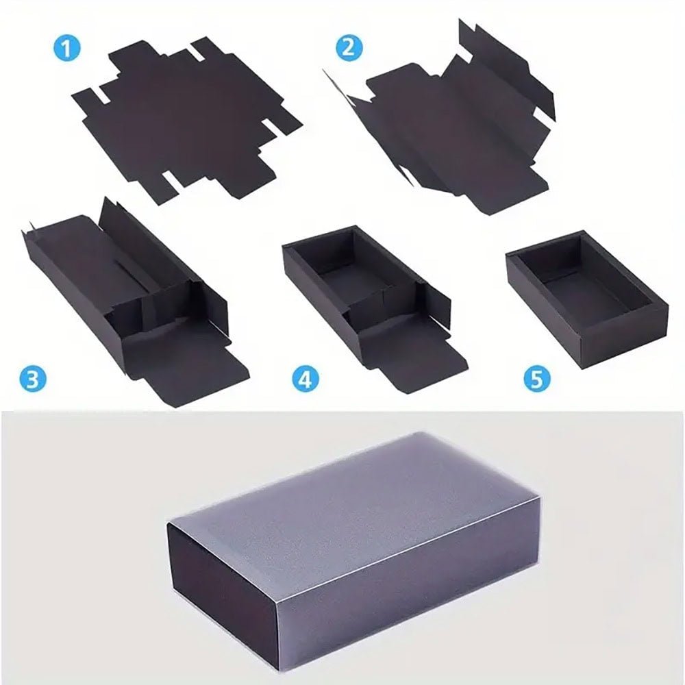 Cutie din hârtie cu fereastră mată - negru (set 50 buc) - CraftUp