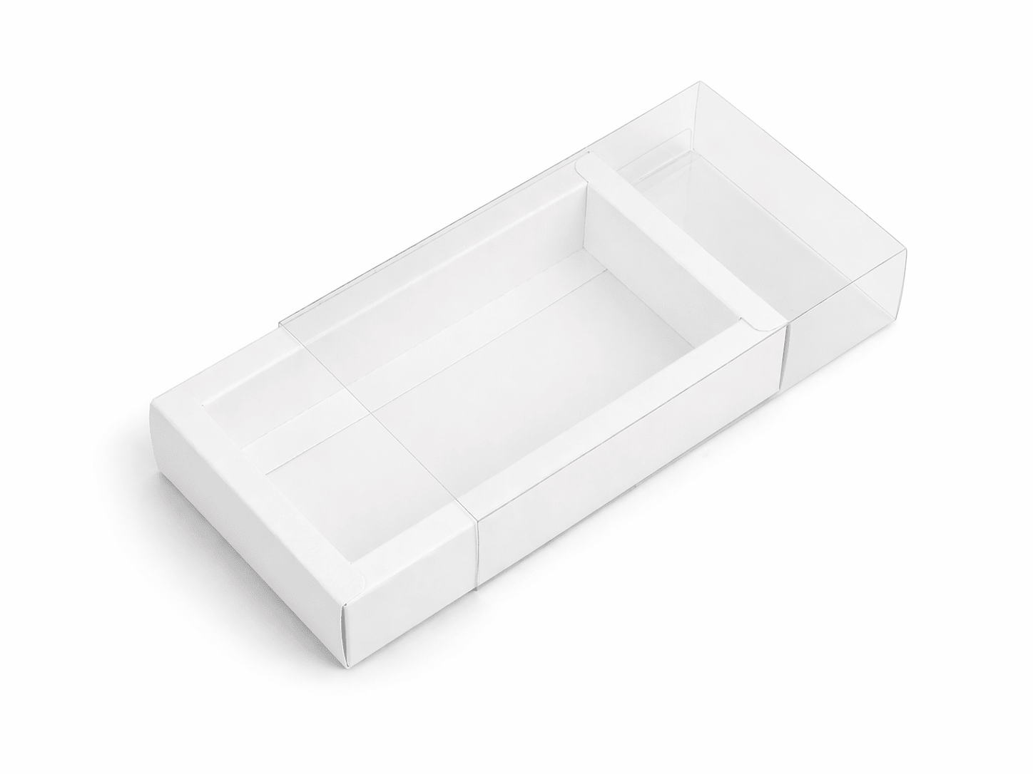 Cutie din hârtie cu fereastră transparentă - alb (set 50 buc) - CraftUp