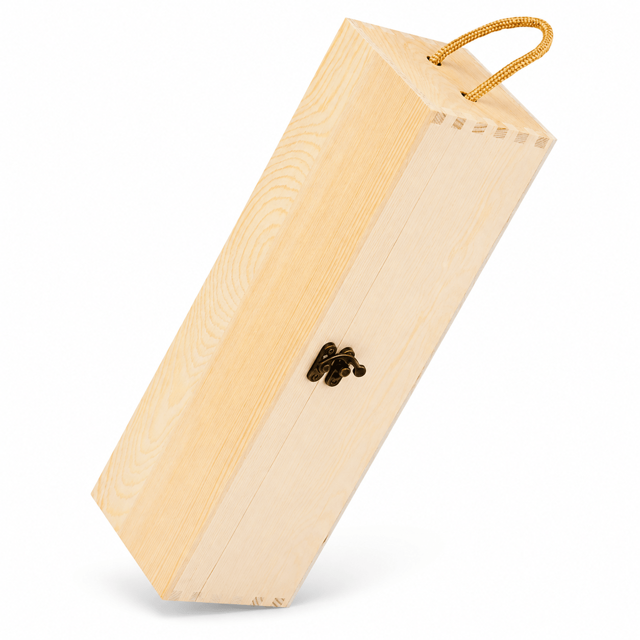Cutie din lemn pentru sticlă de vin cu mâner - CraftUp