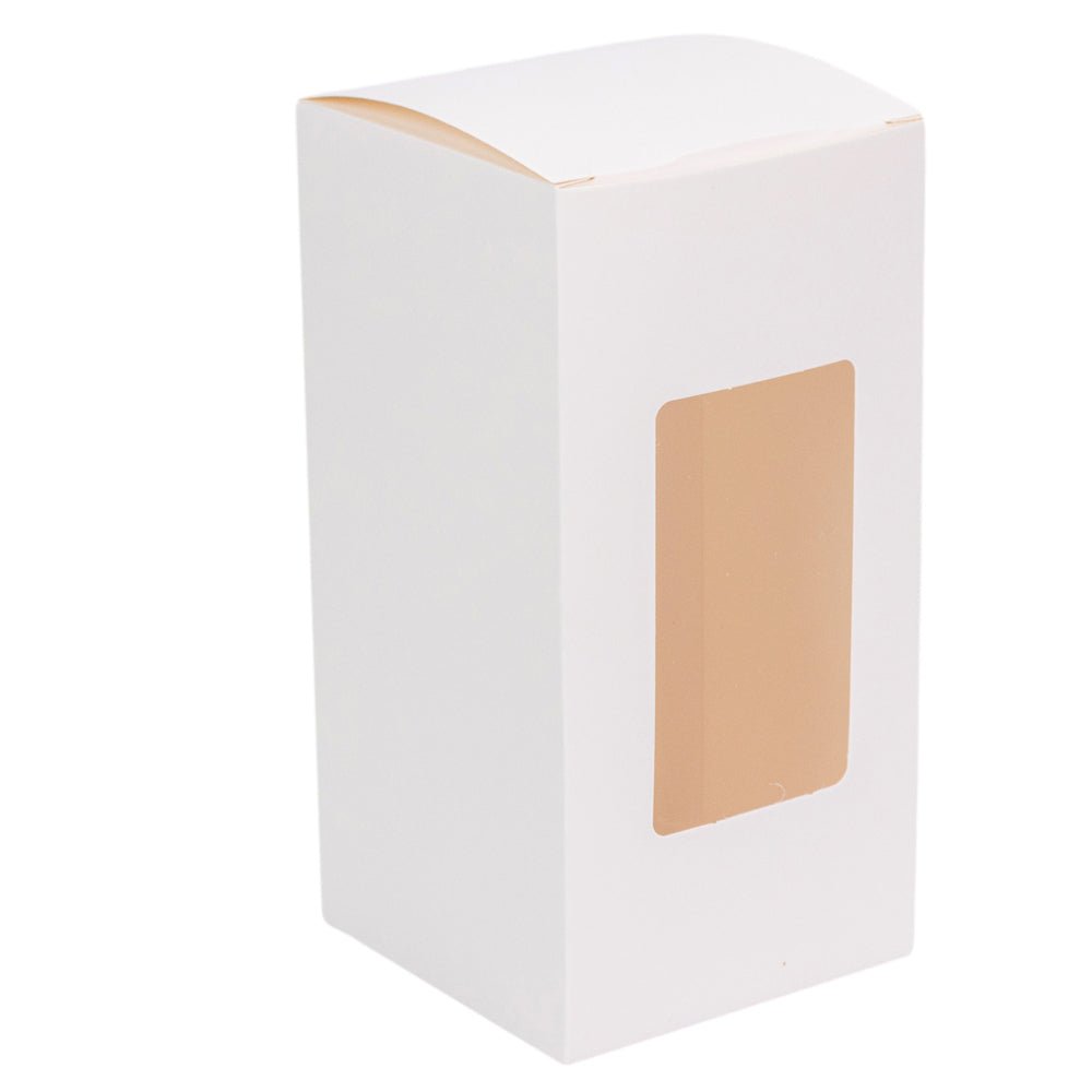 Cutie dreptunghiulară cu fereastră – alb (set 50 buc) 8x8x12cm - CraftUp