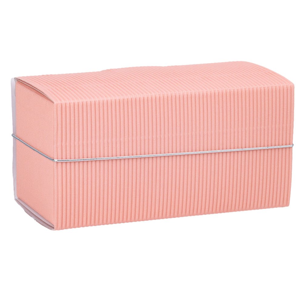 Cutie dreptunghiulară din hârtie cu fereastră și sfoară - roz (set 25 buc) 14x6.5x7 - CraftUp