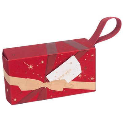 Cutii dreptunghiulare model cadou cu mâner - roșu (set 25 buc) - 12.5x6.8x4.5cm