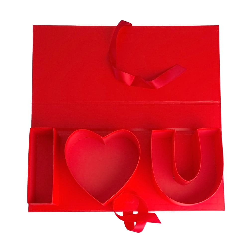 Cutie dreptunghiulara model trandafir I love you - roșu - CraftUp