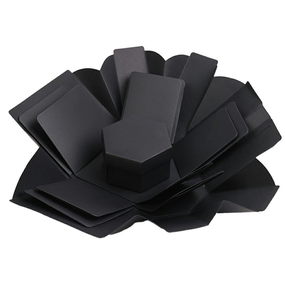 Cutie foto explozivă inimă (Explosion Box) - negru - CraftUp