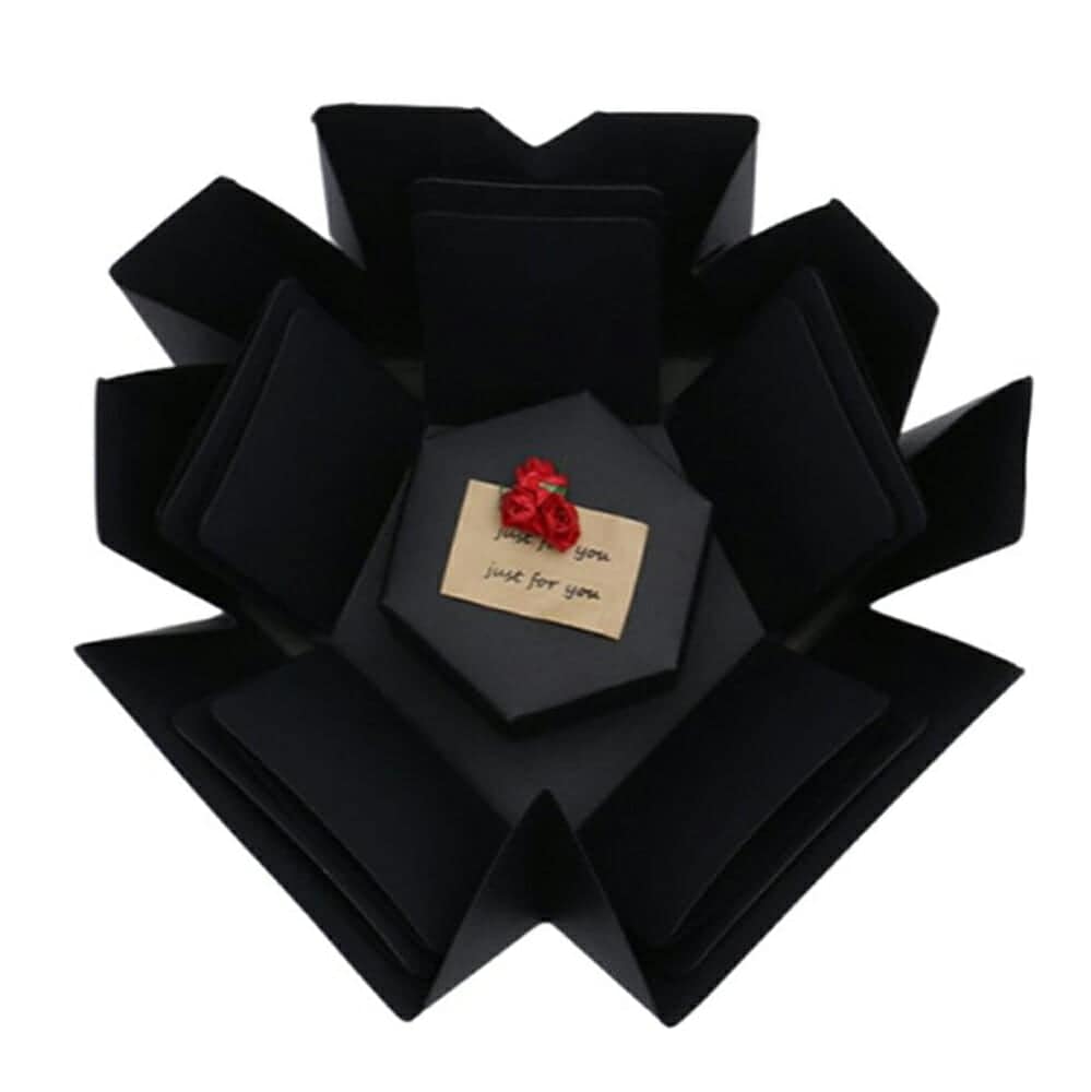 Cutie foto explozivă inimă (Explosion Box) - negru - CraftUp