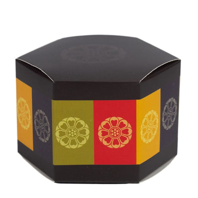 Cutii hexagonale cu capac și imprimeu rotund - negru (set 50 buc)