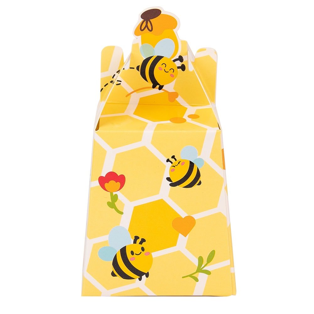 Cutie mică model fagure albine și flori - galben (set 50 buc) - CraftUp