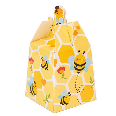 Cutii mici model fagure albine și flori - galben (set 50 buc)
