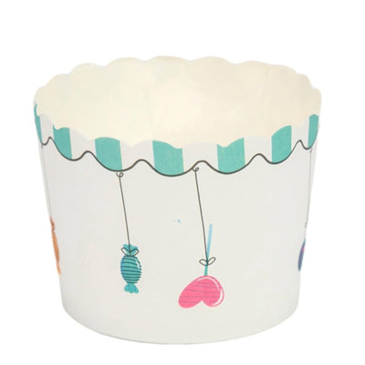 Cutii mici rotunde deschise cu design - model 1 bomboane (set 50 buc)