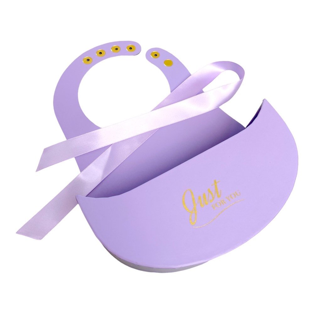 Cutie ovală deschisă cu mâner și panglică - mov - CraftUp