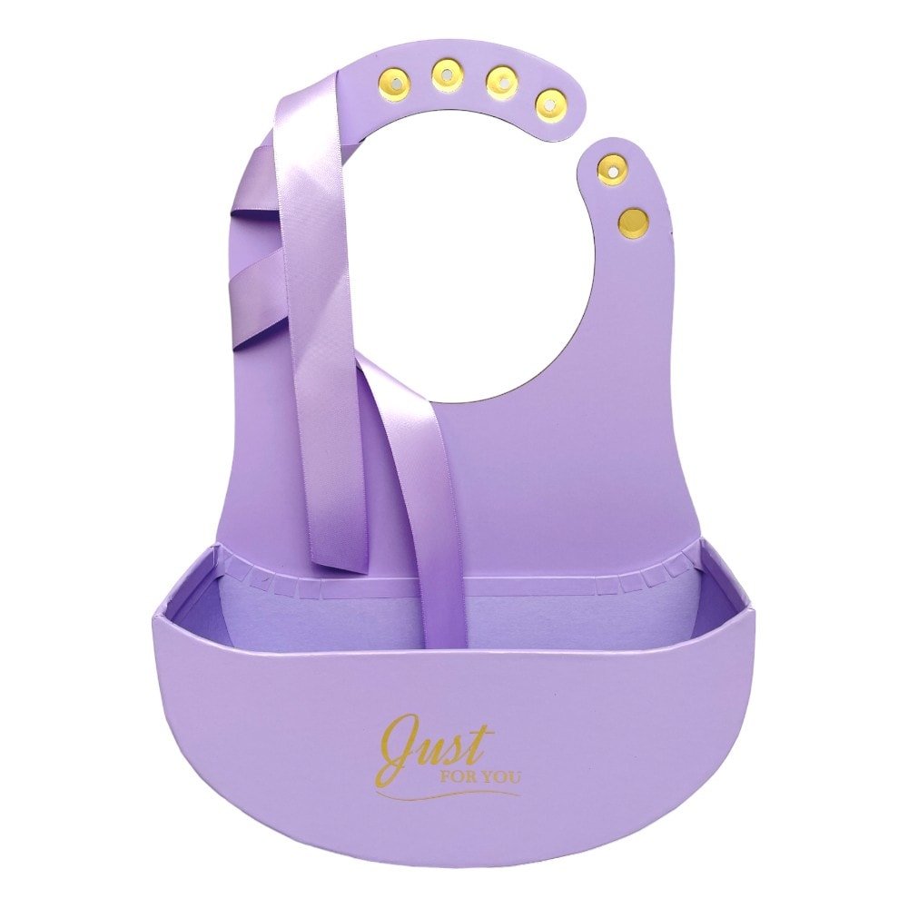 Cutie ovală deschisă cu mâner și panglică - mov - CraftUp