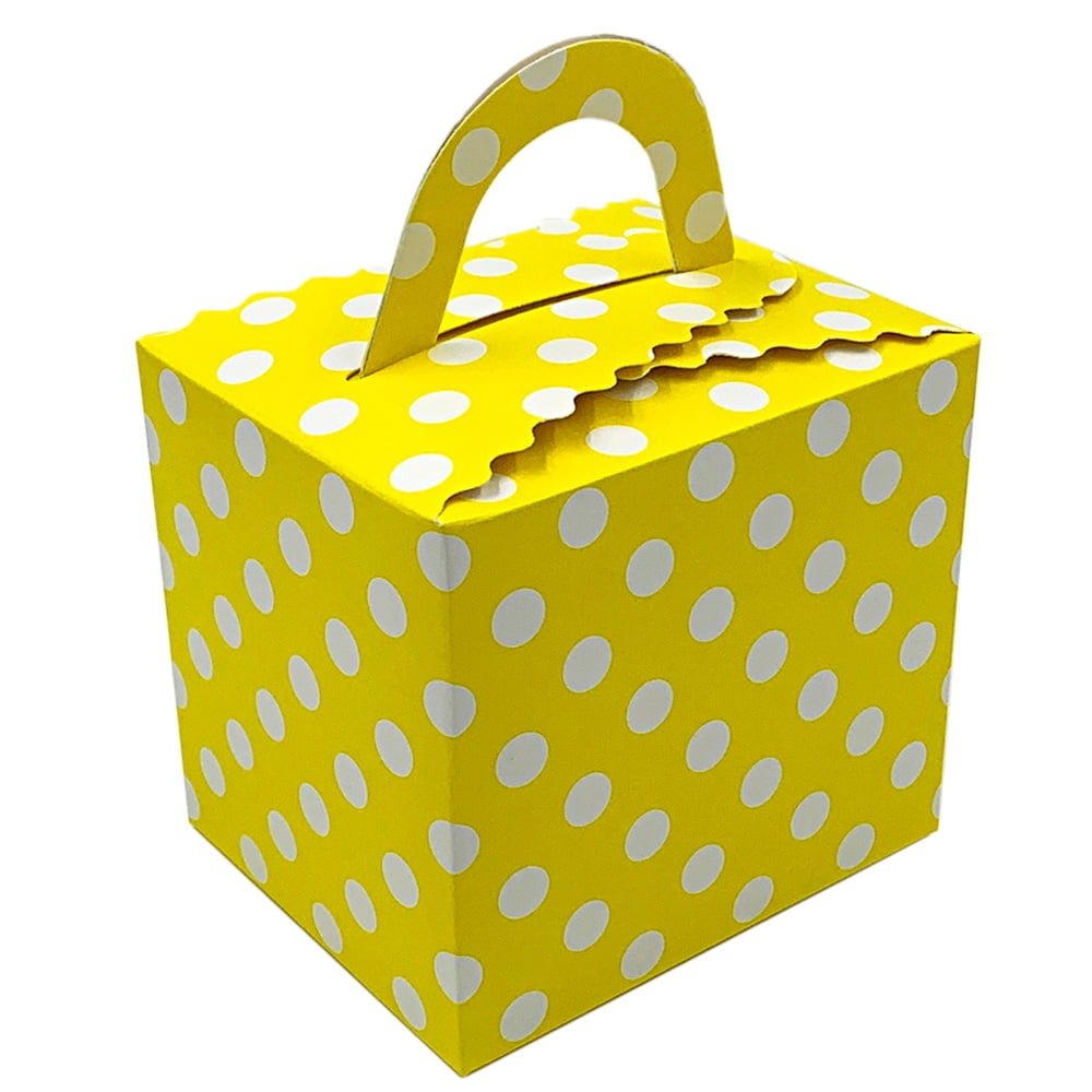 Cutie pătrată cu buline - galben - CraftUp